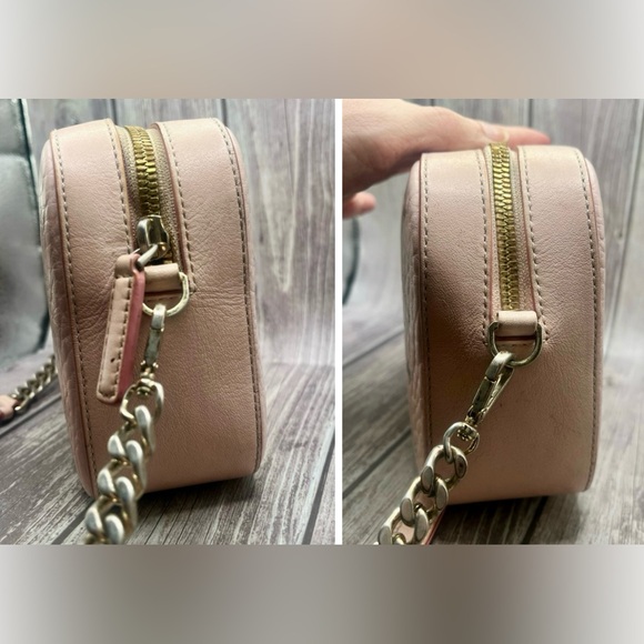 MCM Visetos Mini Camera Crossbody Bag Powder Pink Leather Chain Strap - Picture 13 of 16